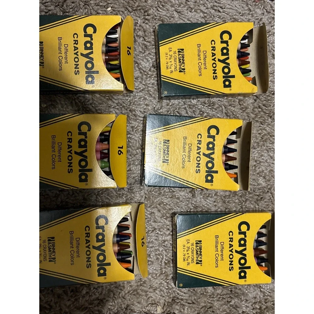 Crayola crayons #BS0687  1984 - 1985 16 ct.-6 Boxes, All New.